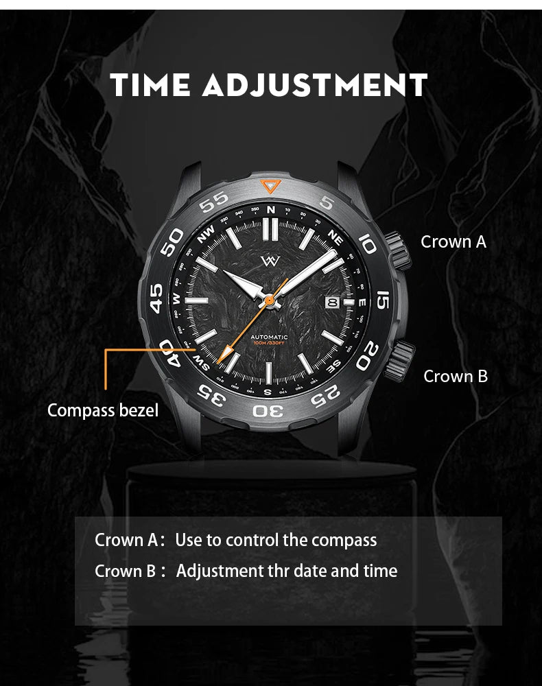 WM Watch Automatic Mechanical Watches Water Resistant Classic Casual Business Man Watch Welly Merck WM157M