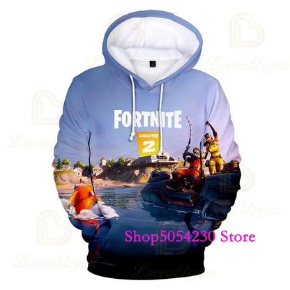 Fortnite Season 2 Boys and Kids Hoodies Cartoon Casual Sweatshirts Battle Game Heroes Print Polyester Autumn Girls Pullovers