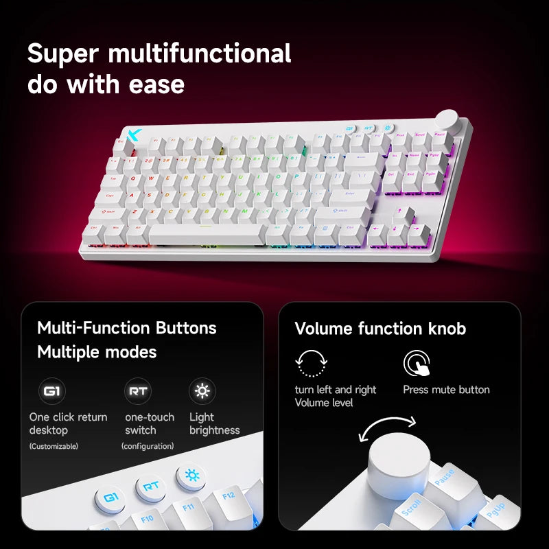 MCHOSE MIX87 Wired Gaming Keyboard Magnetic Switch Keyboard 8K+256K Esport 0.08ms Low Latency E-Sports Custom Gamer Accessories