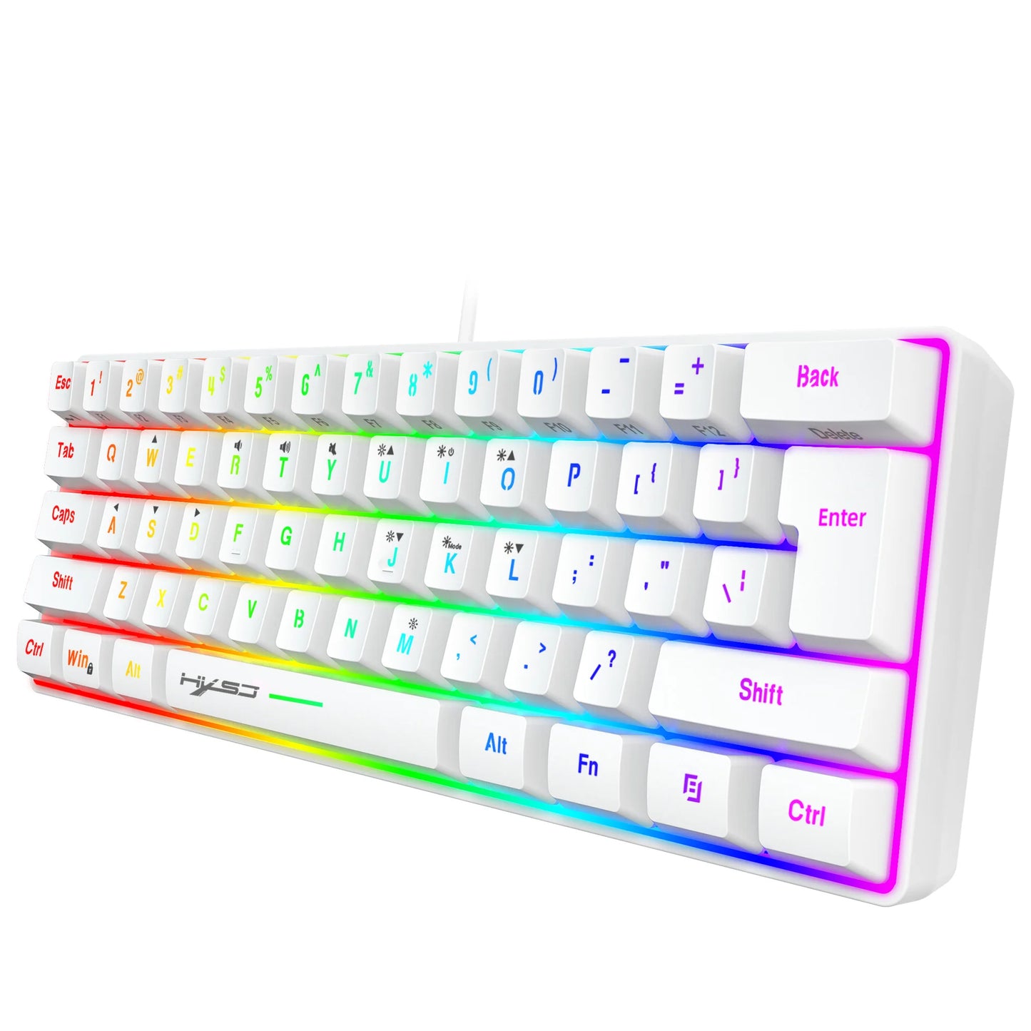New Mini Gaming keyboard Wired Thin Film Keyboard 61-key Touch RGB Glow Multiple Quick Key Combination Suitable For Gaming Office