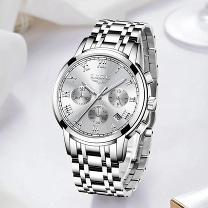 LIGE New Fashion Luxury Women Watch Waterproof Quartz Ladies Watches Business Steel Band Casual Bracelet Date Clock Wristwatches
