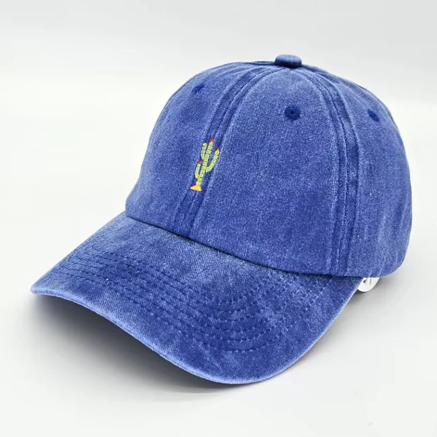 Casquette de baseball vintage souple avec broderie « Mini Cactus » pour homme et femme, effet délavé, pour le sport, la pêche, papa, visière, été, automne, casquette à visière