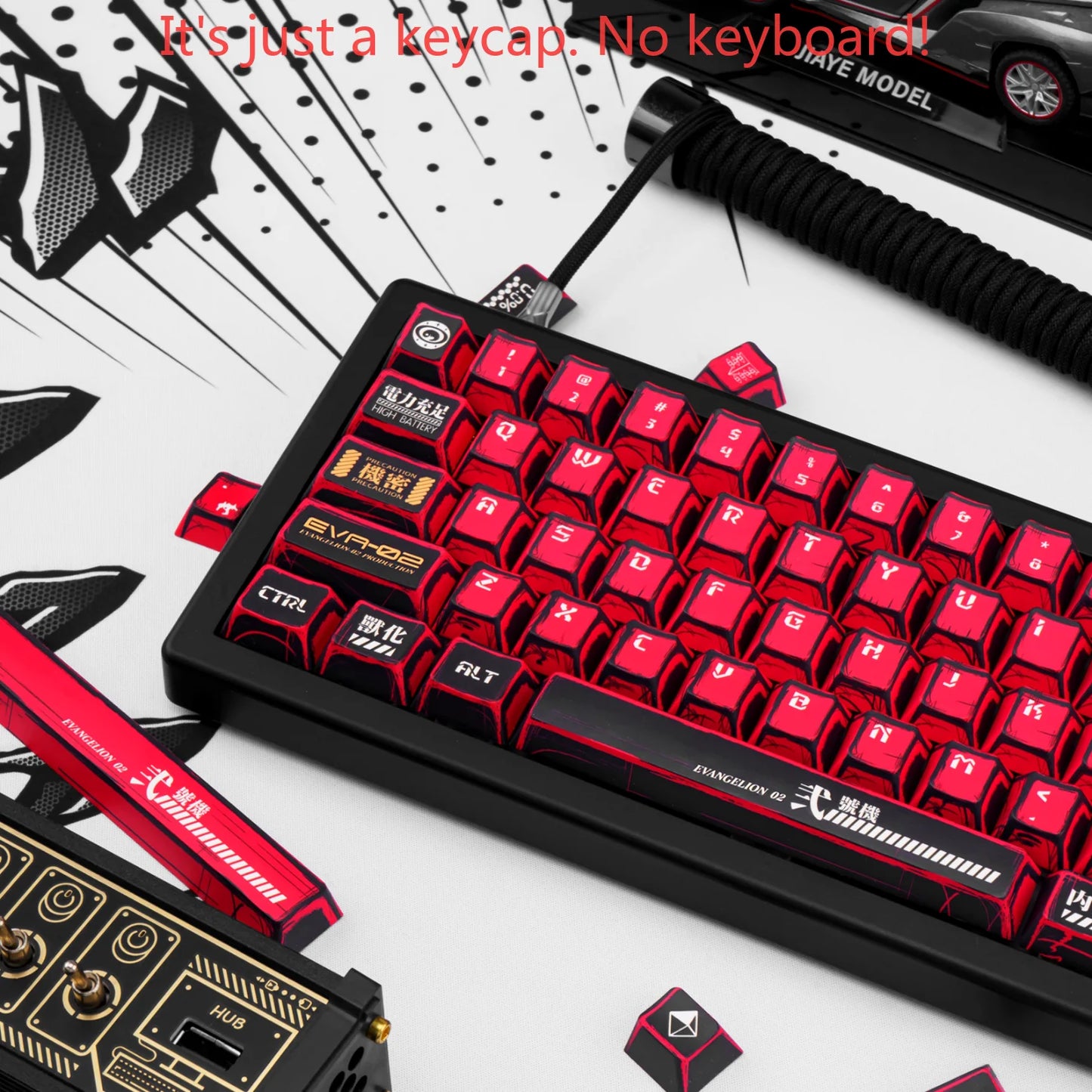 Manga Red Black Cherry Keycap Kit PBT 129 Key MX Switch HI75 HI8 68 F99 104 64 Wooting Mechanical Keyboard