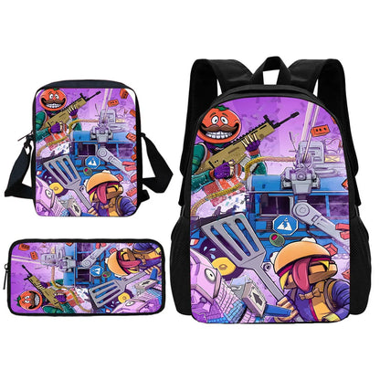 Hot Game Shooting Fortnites Child School Backpack With Shoulder Bag Pencil Bags School Bags for Boys Girls Best Gift