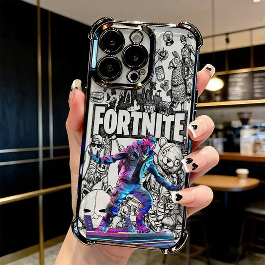 Capa de Telemóvel FortniteS Popular Game com Revestimento para iPhone 17 17e 16e 16 15 14 13 12 11 Pro Max X XR XSMax 7 8 Mini Air Plus Antichoque
