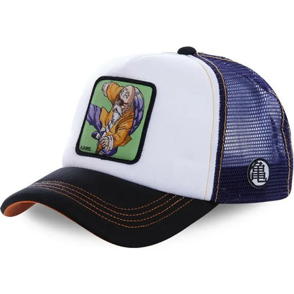 Dragon Ball Son Goku muška hip-hop kapa s letećim vrhom, ljetna kapa s izbočenim vrhom, muška kapa s vezom, kapa s mrežastim podstavom, podesiva trucker kapa, sunčana vizira