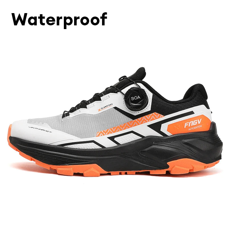 Men's Running Shoes with Rotating Buckle Breathable Mesh Lightweight Sneakers for Men Gym Workout Casual Waterproof Sports Shoes
