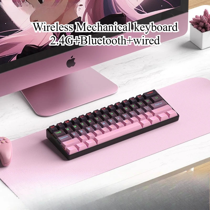 Bluetooth Wireless Mechanical Keyboards RGB Gamer Keyboard for Tablet Mechanical 60% iPad Backlit Mini USB Keyboard