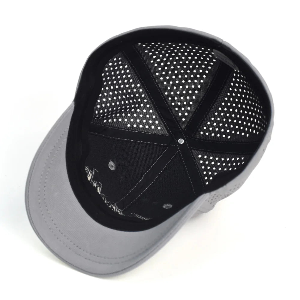 Șapcă de baseball cu plasă, bor scurt, spate închis, pentru bărbați și femei, respirabilă, cu închidere cu capsă, ajustabilă, stil „dad hat”, în culori uni, stil „trucker”