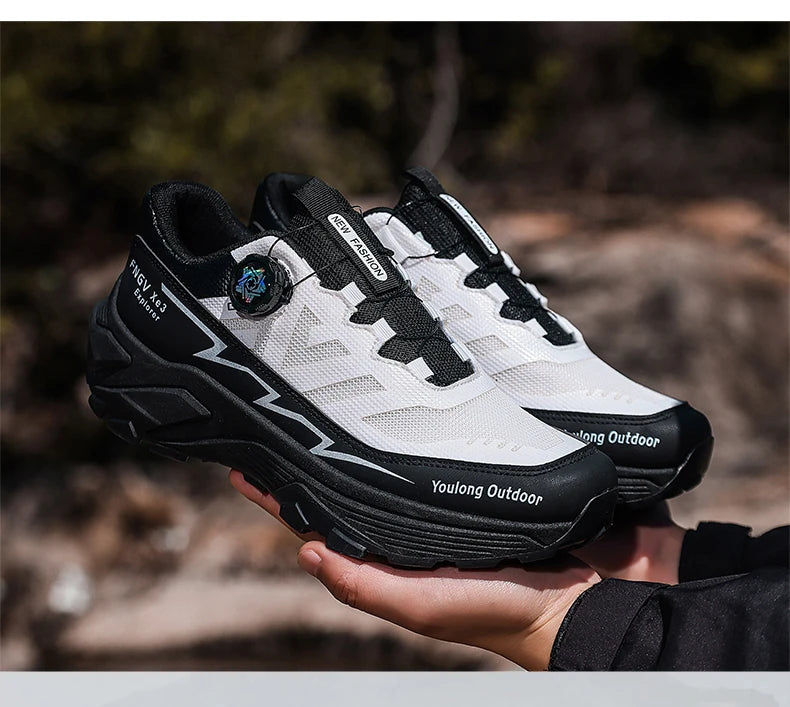 Mens Sneakers Casual Outdoor Anti Slip Shock-absorbing Versatile Off Road Hiking Shoes Comfortable Soft Sole Running Shoes Man