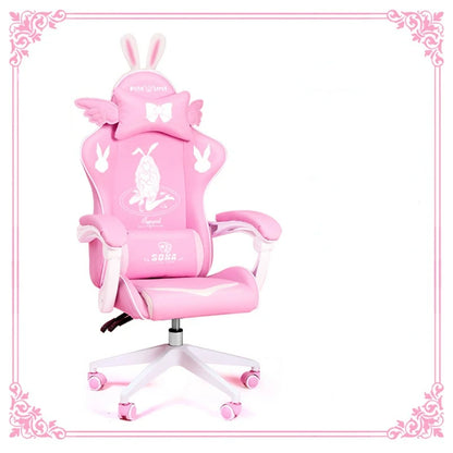 Pink Gaming Chair High-Quality Girls Cartoon Home Live Gamer Chair Comfortable Swivel Chair Adjustable Office Computer Chair