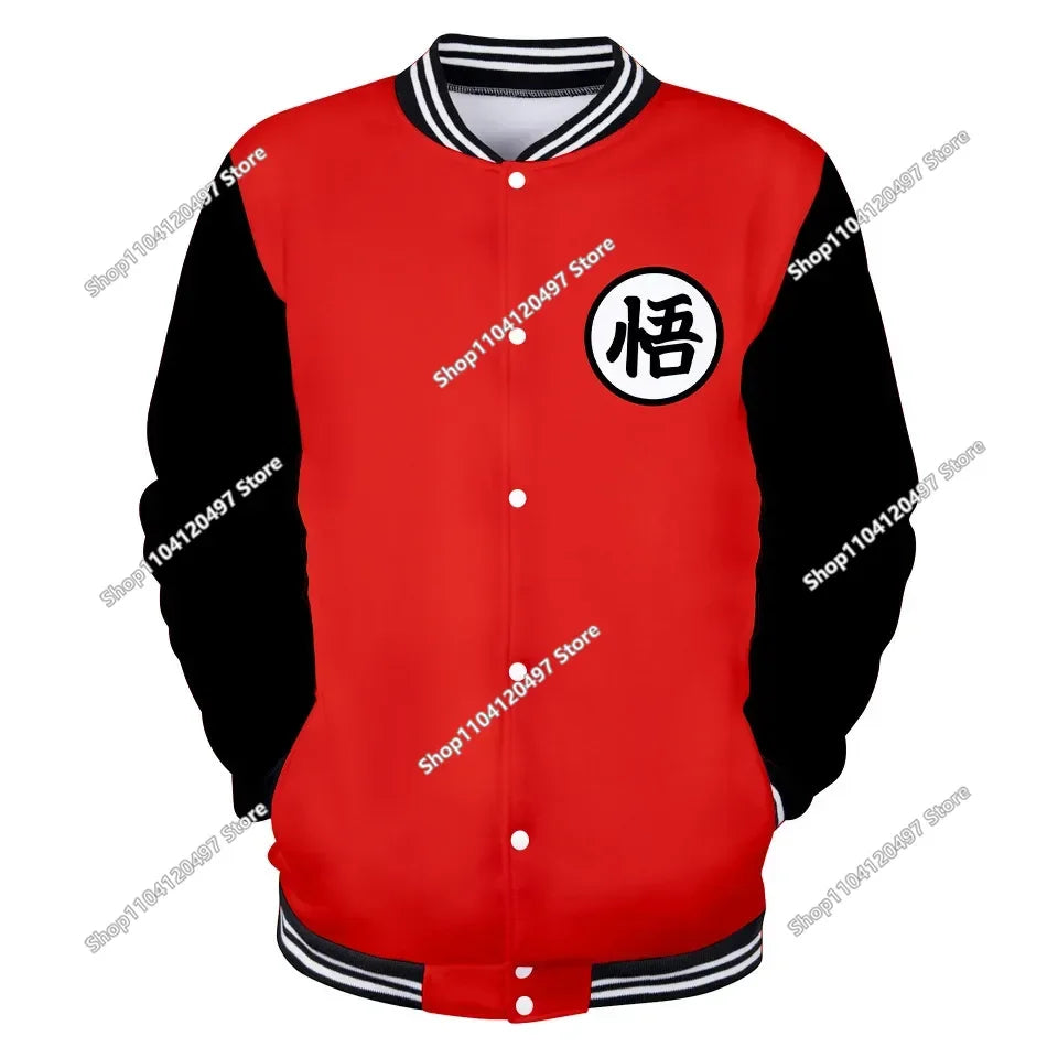 Dragon Ball Streetwear Baseball Uniform for Man Women Son Goku Adults Costumes Jackets Spring Fall Coat Cardigan Sweatshirt Gift