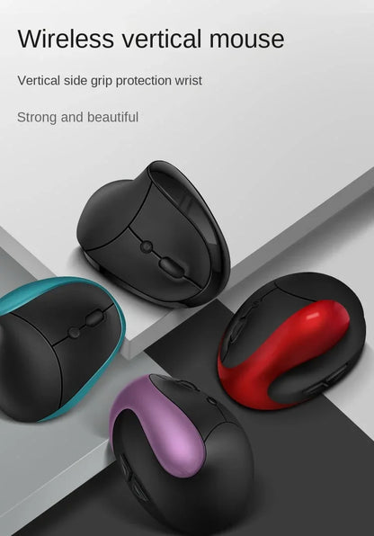BTS-908 Bestseller — ładowalna pionowa mysz ergonomiczna, bezprzewodowa, odbiornik USB 2.4G, regulowane 1600 DPI, 6 przycisków