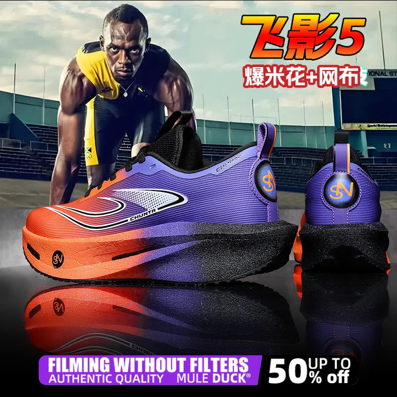 Carbon Plate Sports Running Shoes Marathon Men Breathable Lightweight Women's Comfortable Athletic Nonskid Chunta Sneakers