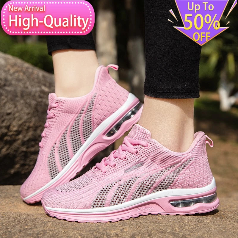 New Summer Rebound Womens Sports Shoes Lightweight Shock-absorbing Running Shoes Marathons Foot Protection Balance Walking Shoes
