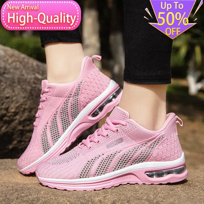 New Summer Rebound Womens Sports Shoes Lightweight Shock-absorbing Running Shoes Marathons Foot Protection Balance Walking Shoes