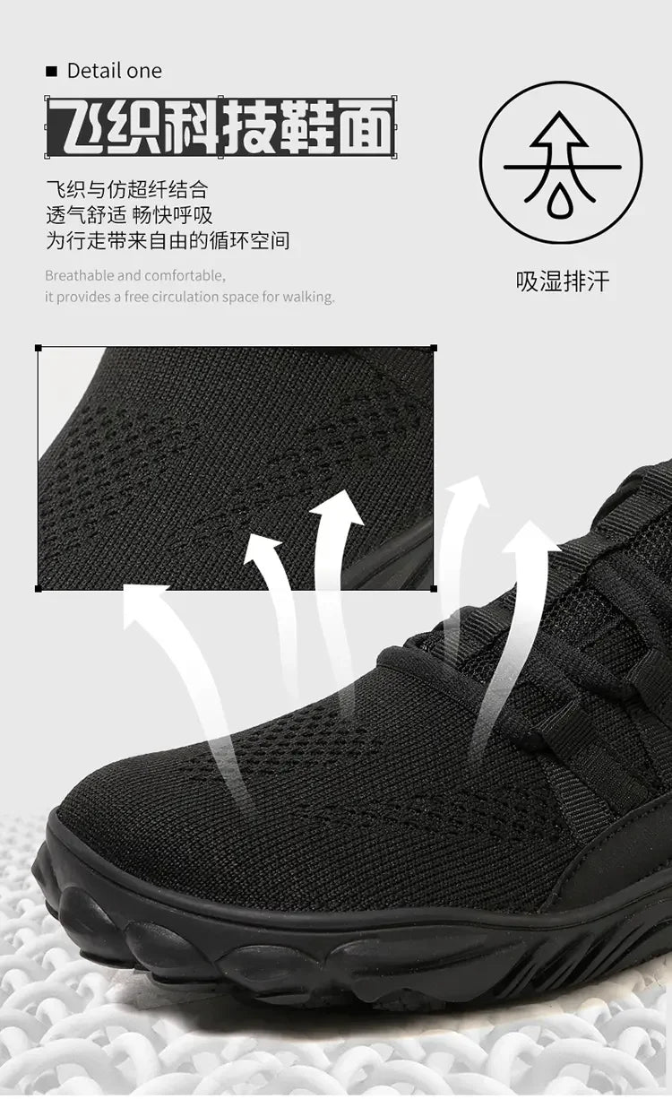 Scarpe da uomo semplici e leggere da trekking sportivo 2025, barefoot a punta larga, multifunzionali casual in mesh traspirante per camminare