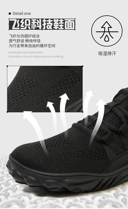 Scarpe da uomo semplici e leggere da trekking sportivo 2025, barefoot a punta larga, multifunzionali casual in mesh traspirante per camminare
