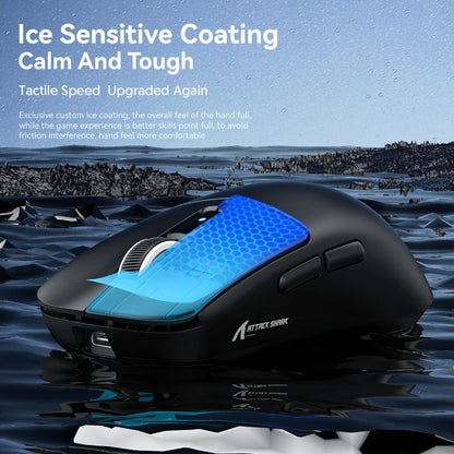 Rato Gaming Attack Shark R6 38g ultraleve, sem fios com taxa de retorno PAW3950 8K, Nordic 52840, 24000DPI, tri-modo