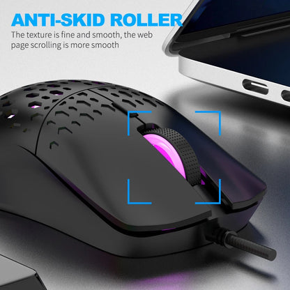 OnePlus G701 Wired Gaming Mouse, 6-Button Honeycomb RGB Gaming Mouse for PC, Ergonomic USB Wired Gaming Mouse for Windows, macOS & Office Use