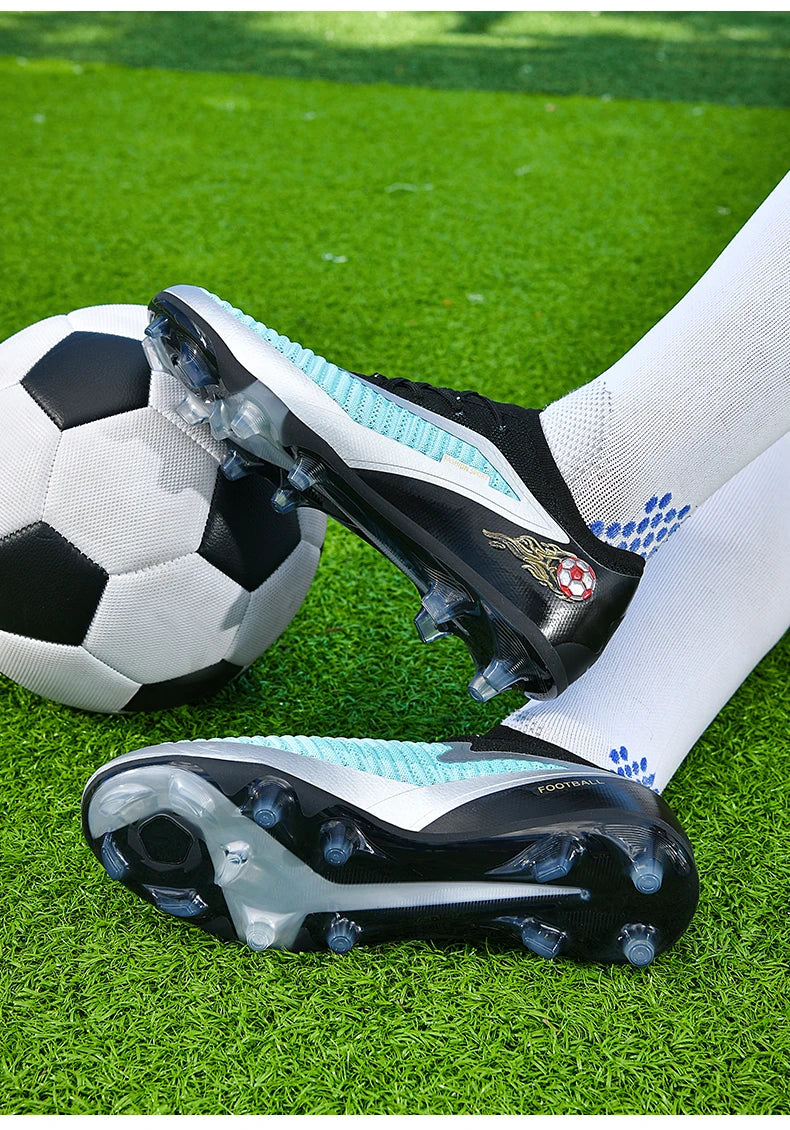New Men Soccer Shoes Outdoor Sport Boys Football Boots Breathable Match Comfortable Long Spikes Training Cleats Adult Non Slip