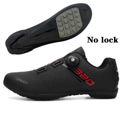Professional Cycling Shoes Rubber Outsole Knob Buckle Shoes MTB Women Lockless Indoor Cycling Men Cross-Country Cycling Shoes