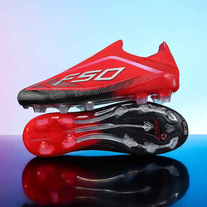 Nuove scarpe da calcio da uomo per futsal e outdoor, sneakers da partita su erba antiscivolo, scarpe da calcio di alta qualità con tacchetti, modello alto leggero best-seller