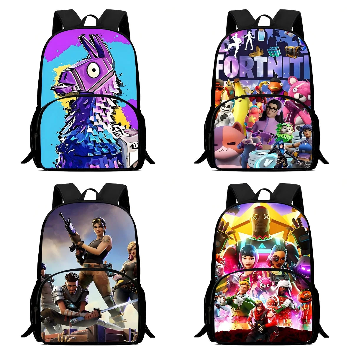 Classic Game Fortnite Kids Backpacks for Boys and Girls, Student Birthday Gift, Child School Bags with Large Capacity, Durable Camping Rucksack