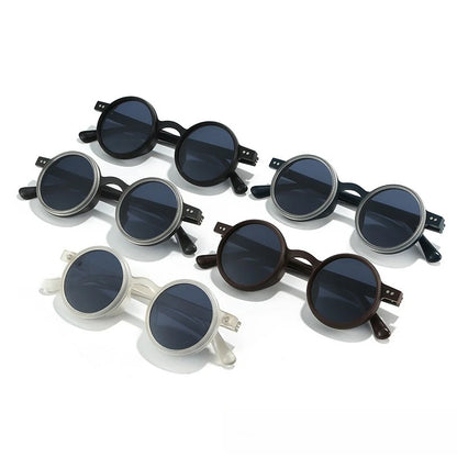 360° Rotating Adjustable Sunglasses Round Frame Polarized Sunglasses Outdoor UV Resistant Sunglasses Protective Glasses
