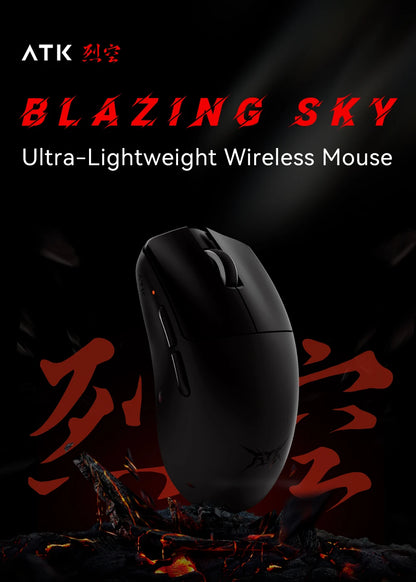 Rato Gaming Sem Fios ATK BlazingSky F1 Extreme PAW3950 Ultra Dual-Mode 8000Hz, 35g, Leve, para E-sports FPS