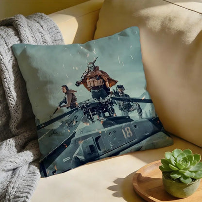 Cushion Cover Washed Linen Soft Breathable Decorative Case for Sofa Home Pillow cover Game C-Call of D-Duty Black Ops