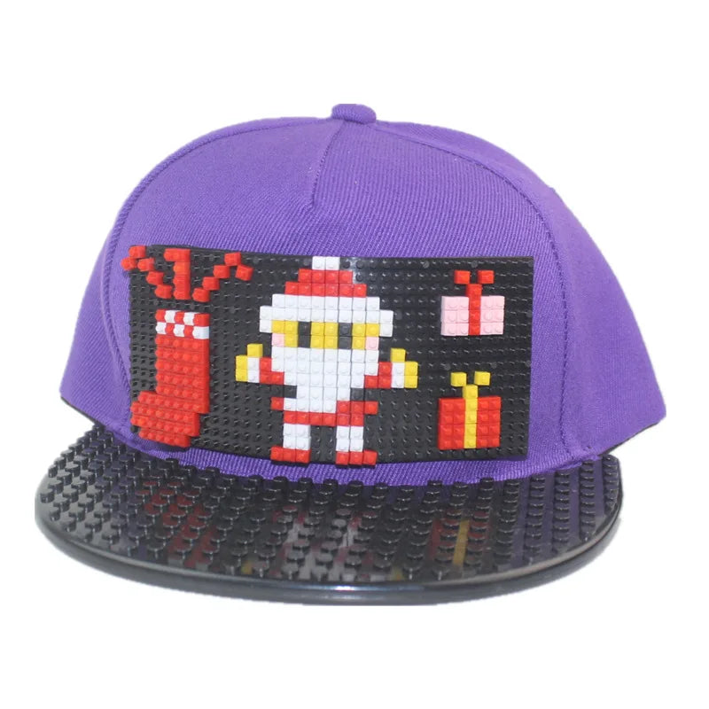 Crtani patchwork bejzbol kape, uradi-sam blokovi, snapback kape, hip hop kape za muškarce i žene, odvojivi pikseli, kape za tatu, dječje kape, kape za odrasle