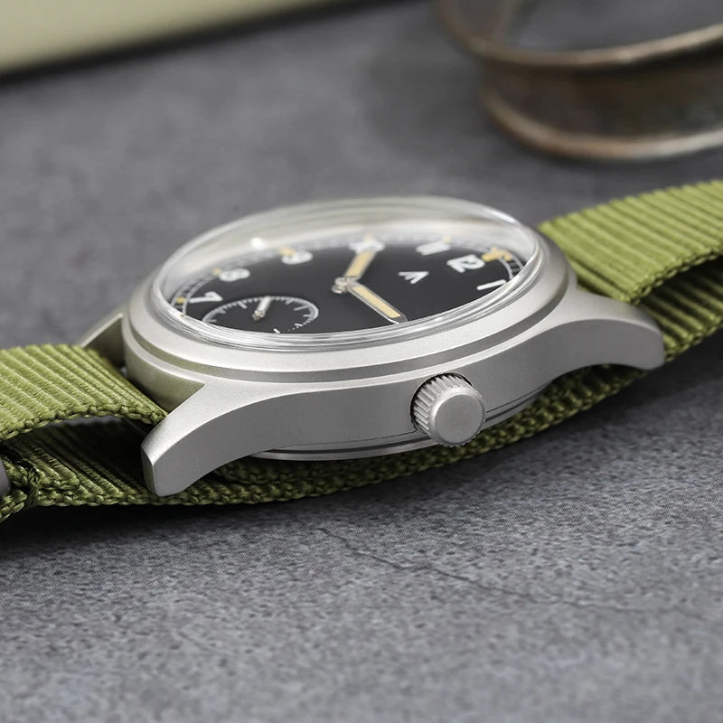 Militado V2 Version Military D12 Watch 36mm AR Sapphire Quartz Movement Watches Waterproof Sub-second Stainless Steel Wristwatch