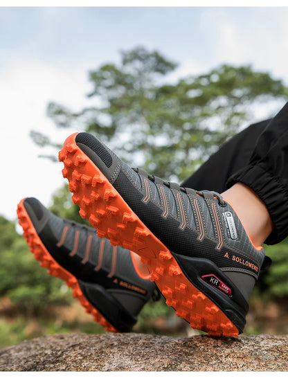 Men's Waterproof Hiking Shoes Outdoor Breathable Travel Walking Shoes Tactical Training Shoes Comfortable Lockless Cycling Shoes