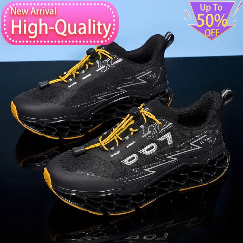 Summer Hot Selling Professional Mens Sports Shoes Marathon 3D Printed Sole Running Shoes Foot Protecting Commuting Walking Shoes