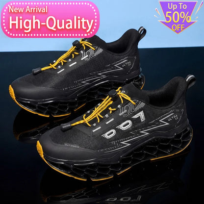 Summer Hot Selling Professional Mens Sports Shoes Marathon 3D Printed Sole Running Shoes Foot Protecting Commuting Walking Shoes