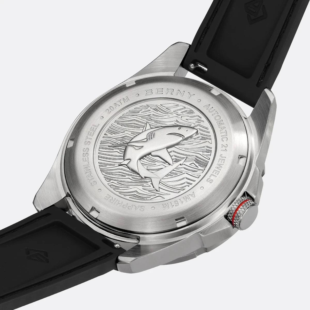 BERNY Automatic Diver Watch for Men Frosted Dial MIYOTA 8215 316L Supper Luminous Sapphire AR Fluororubber Men's Diving Watches