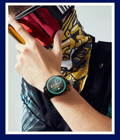 Shanghai Watch Sky Dome Center Flywheel Men's Watches Luminous Automatic Mechanical Wristwatch 50M Water-resistance Watches 2101