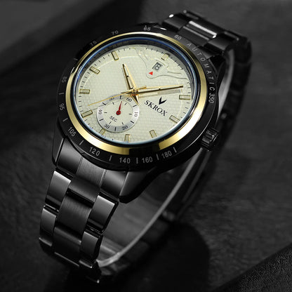 SKROX Luxury Sapphire Stainless Steel Automatic Movement Mechanical Clockwork Man Watch Military Waterproof Men's Wrist Watches