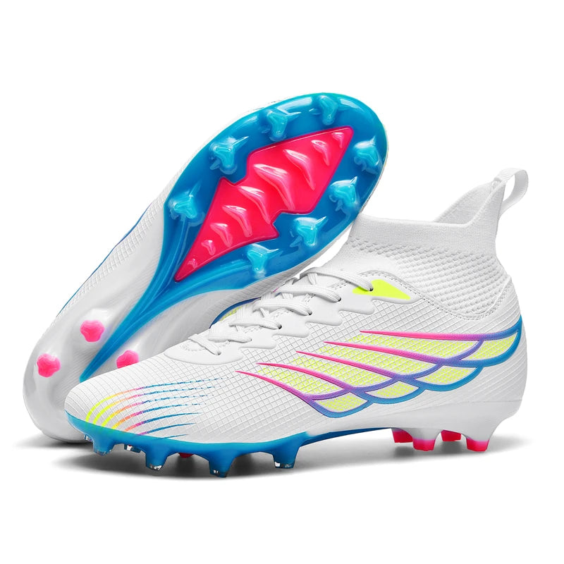 Superfly FG Football Boots Outdoor Soccer Cleat Black Shoes Soft Sport Professional Shoes Breathable Comfortable Boots Plus Size