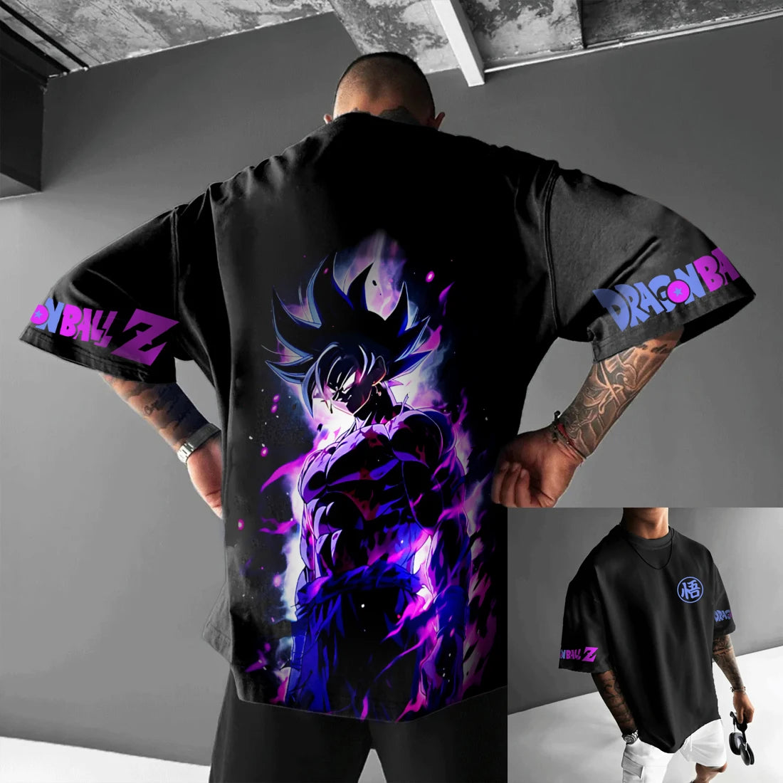 Dragon Ball Z-print T-shirt i bomuld med korte ærmer Son Goku Vegeta til mænd og kvinder Harajuku Y2k Tee vintage sommer-streetwear