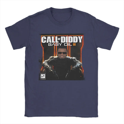 Pánské tričko Call of Diddy Party Brainrot Sigma, humorné tričko ze 100% bavlny, krátký rukáv, tričko s kulatým výstřihem, klasické oblečení