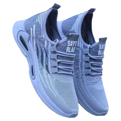 Breathable Running Shoes Men's Sporty Casual Outdoor Travel Lightweight Rubber Outsole Flat Heel round Toe Knitted Mesh Upgraded