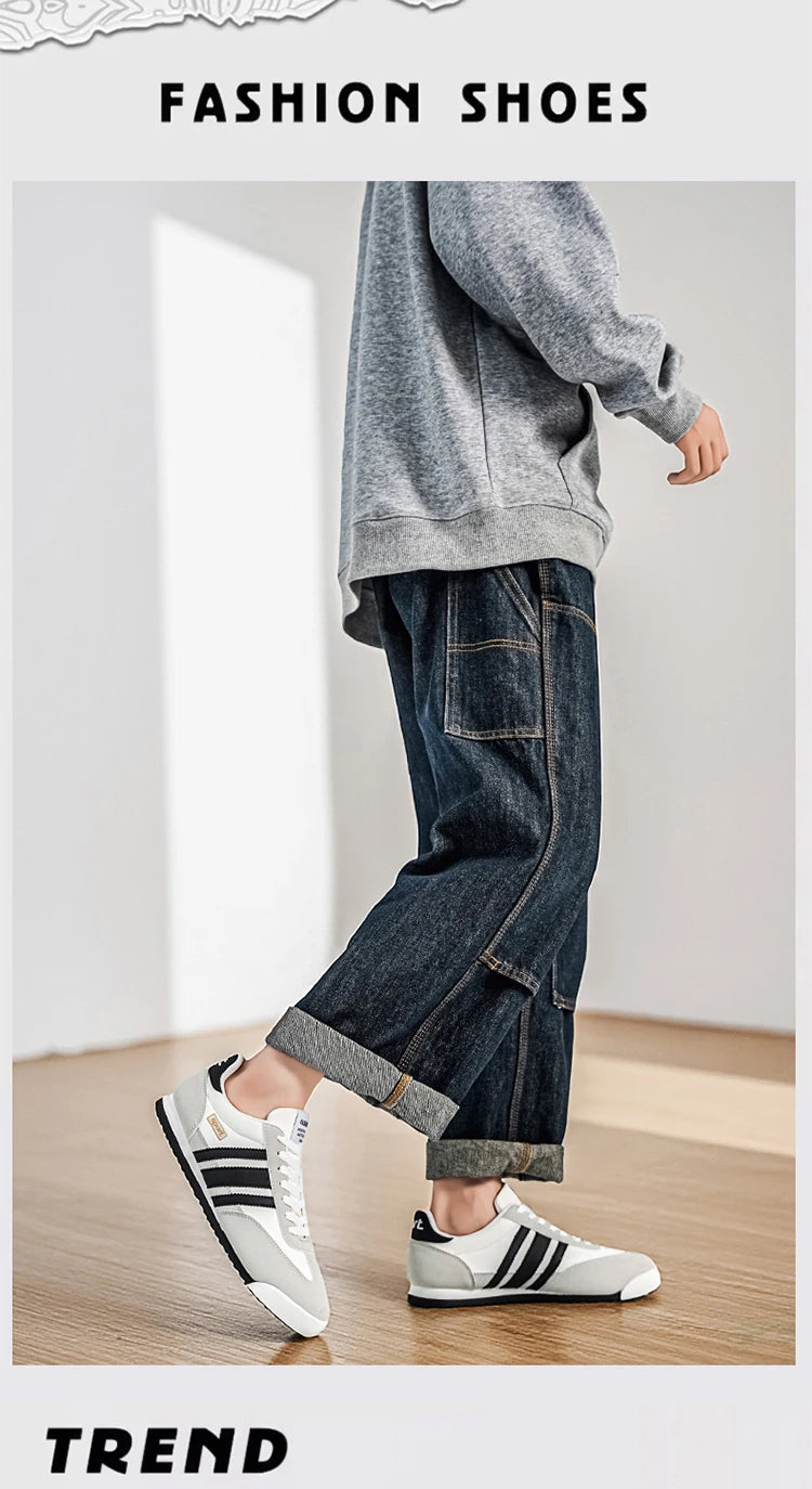 Men's Lightweight Forrest Gump Shoes, Soft Surface Non-Slip Sneakers, Retro Versatile Casual Shoes