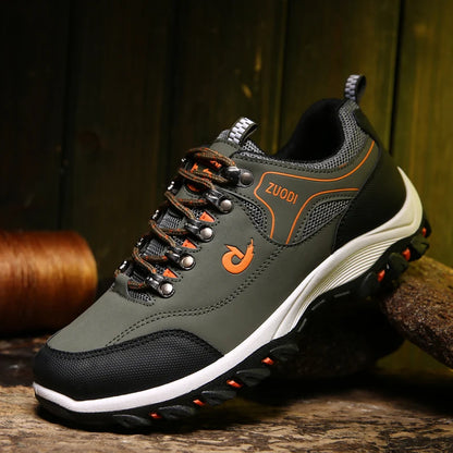 Autumn And Winter Models, Men's Waterproof Hiking Shoes, Outdoor PU Leather Sports Shoes, Wear-Resistant,  Walking, Tactical