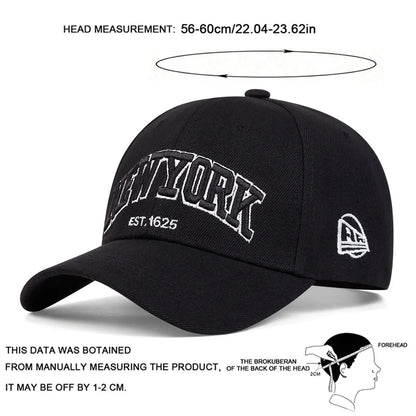 Bonés de basebol unissexo com letras NewYork bordadas, ajustáveis, para primavera e outono, chapéu casual de exterior com proteção solar, boné desportivo para golfe