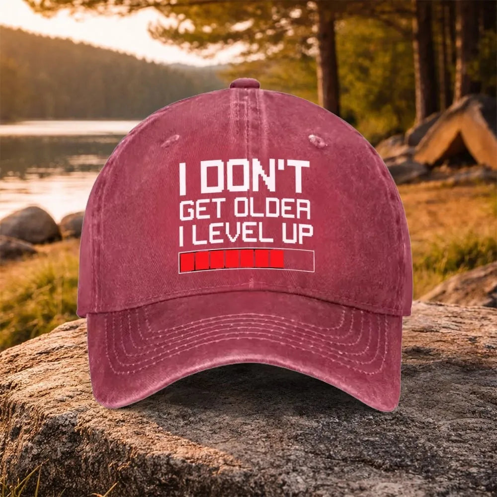 Gamer Level Up födelsedagsbaseballkeps i tvättad bomull, justerbar utomhus-truckerhatt