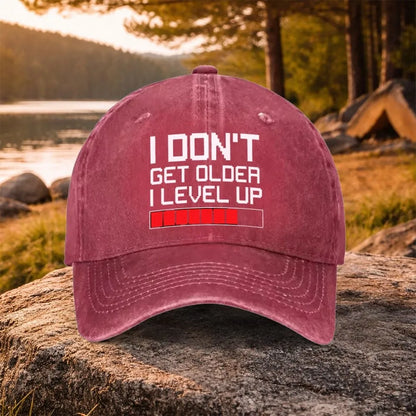 Gamer Level Up födelsedagsbaseballkeps i tvättad bomull, justerbar utomhus-truckerhatt