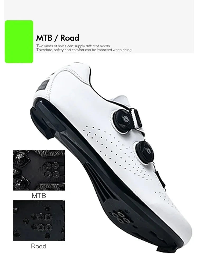 New Cycling Shoes Men's Self-locking Racing Road Cycling Sports Shoes Lockless Training Shoes Women's SPD Cleats Cycling Shoes