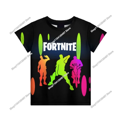 T-shirt Fortnite 2026 para rapaz, verão, anime, gaming, T-shirt para todos, camisola gira, T-shirt básica Battle Gamer, manga curta para homem